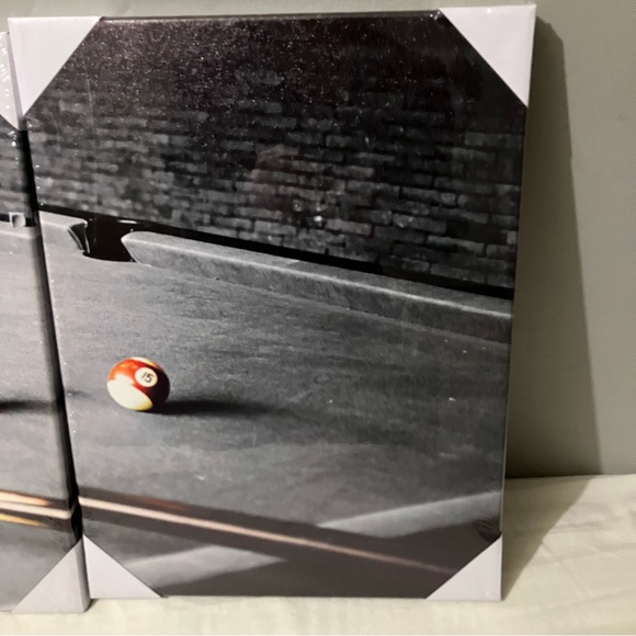 3 Piece Pool Table Canvas Art Set - Picture 2 of 4